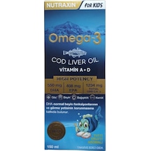 Omega3 Kids Cod Liver Oil A,d,e Vitaminleri İçeren Tutti Frutti Aromalı Takviye Edici Gıda 150ml