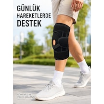 Sporcu Patella Dizliği Esnek Ligamentli Silikon Pedli Menisküs Diz Destek Bandajı - Lisinya