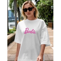 Kadın Baskılı Oversize T-shirt - Beyaz 001