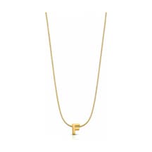 Bilfa Gold Renk Minimalist F Harfi Kolye İnce Zincirli Kişiselleştirilmiş Kadın Takı Altın