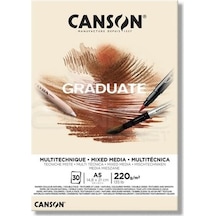 Canson Çizim Bloğu Graduate Mıx Medıa Natural 30 Sy A5 220   Gr