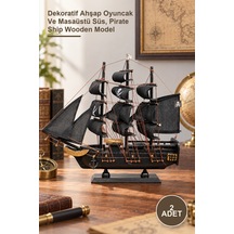 2 Adet Ahşap Korsan Gemisi Dekoratif Ahşap Oyuncak Ve Masaüstü Süs, Pirate Ship Wooden Model