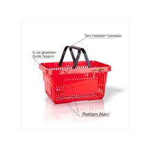 Bakkal Market Mağaza Pazar Alışveriş Saplı Plastik Çantası Sepeti