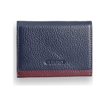 Guard Leather Guard Lacivert - Bordo Çift Renk Bölmeli Hakiki Deri Kartlık Çok Renkli