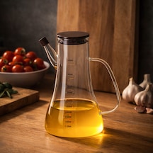 Porsima Lm-0106 Serra Kapaklı Borosilikat Cam Yağlık Sirkelik Yağdanlık 1000ml Şeffaf