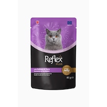 Reflex Plus Jöle İçinde Et Parçacıklı Somonlu ve Ton Balıklı Yetişkin Kedi Maması 85 G