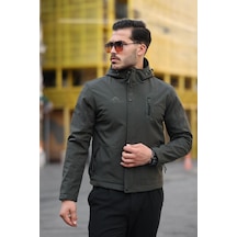 Su Ve Rüzgar Geçirmez Kürklü Softshell Erkek Mont Haki Su Ve Rüzgar Geçirmez Kürklü Softshell Erkek Mont Haki