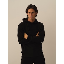 Xint Siyah Pamuk Dokulu Regular Fit Sweatshirt 300296