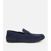 Hotiç Erkek Süet Deri Lacivert Toka Detaylı Comfort Loafer