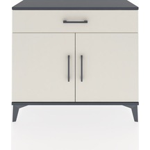 Arges Şifonyer Tek Raflı Tek Çekmeceli 2 Kapaklı 88x30x80 Ant... Antrasit