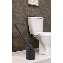 Wc Tuvalet Banyo Fırçası Klozet Fırçası Oval Siyah Siyah