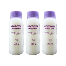 Hubrendy Tedarik 3 Adet Oksidan Krem Saç Boya Sıvısı 6'lık 20 Volüme 60 Ml