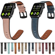 Sones Retro Deri Watch Band iOS Uyumlu Watch Serisi 9-8-7 41mm / Se 3-se 2-6-se-5-4 40mm / 3-2-1 38mm