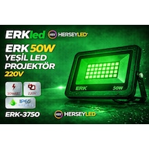 Erk 50w Yeşil Led Projektör 220v Erk-3750 Yeşil