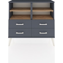 Arges Şifonyer 4 Raflı 4 Çekmeceli 88x30x80 Antrasit-çam/antrasit Çam/antrasit