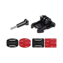 Gplus Bs06kyvh 6 Parça Oval Eğimli Zemin Ve Flat Düz Yüzey Vidalı Hızlı Tak Aksiyon Kamera Uyumlu 3m Yapışkanlı Motor Kask Bağlantı Base Seti Siyah