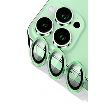 iPhone 11 Pro Uyumlu Alüminyum Alaşım Temperli Cam Kamera Lens Koruyucu - Yeşil