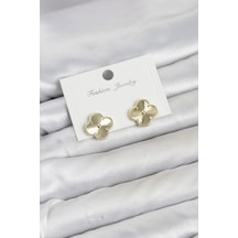 Gold Renk Pirinç Yonca Model Kadın Küpe Tj-bkp11938 Altın