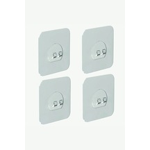 4 Adet Süper Güçlü Yapışkanlı Sticker 7x7cm/ Askı Tutucu Sticker Yapışkan Bant/ Banyo Şeffaf Diğer