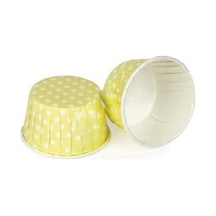 Cupcake Kalıbı Orta Boy 50x39 Mm 50 Adet Puantiyeli Sarı