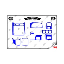 Kia Sportage 1999-2003 Torpido Konsol Trim Göğüs Maun Kaplama Set 10 Parça Mavi