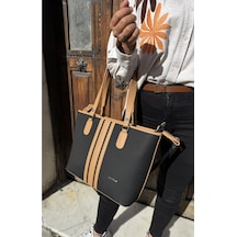 Just Polo Kadın Yeni Sezon Büyük Boy 3 Bölmeli Lüks El Ve Omuz Çantası Shoulder Bag Siyah - Taba