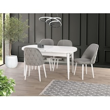 Beyaz 90 160+30 Kelebek Açılır Masa Beyaz