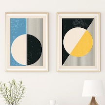 Huhuli Ahşap Çerçeveli Modern Tablo Seti Huhu19