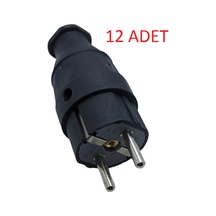 12 Adet Kauçuk Topraklı Erkek Fiş 12 Adet