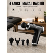 Kargo Masaj Tabancası 4 Başlıklı Kas Ve Vücut Hassasiyetları İçin Şarjlı Darbeli Najmaddin