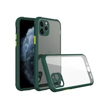 Apple İphone 11 Pro Kılıf Miami Şeffaf Silikon - Koyu Yeşil Düz Renkli