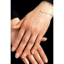 Gümüş Rodyumlu Zirkon Taşlı Yıldız Modeli Pullu Şahmeran Barcode Beyaz - Rose Gold