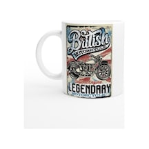 British Legendary Motorcycle Baskılı Kupa Bardak Renkli