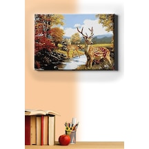 Webstyle Sayılarla Boyama Seti Kasnaklı Ceylan Ailesi 40 X 50 Cm