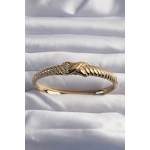 Ezoconcept 316l Çelik Gold Renk Kıvrımlı X Model Bileklik 001