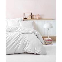 Çift Kişilik Saten Nev Takımı Elegante Stripe Beyaz - Elm-01-737698 Renkli