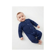Gülerçocuk Unisex Yenidoğan İndigo Soft Bebek Tulum Şık Bebek Kıyafeti Rahat Günlük Bebek Giyim Lacivert