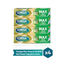 Corega Max Tutuş & Ferahlık Diş Protezi Yapıştırıcı Krem 40g x 4 Adet