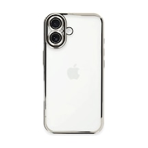 Apple iPhone Uyumlu  16 Plus Uyumlu Kılıf Lensli Silikon - Gümüş