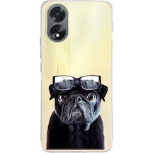 Oppo A38 İle Uyumlu Köpek 3 Baskılı Kamera Korumalı Şeffaf Kılıf Şeffaf