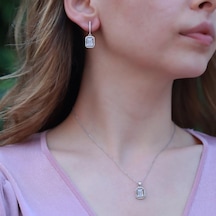 Baget Kesim Zirkon Taşlı Gümüş Set Gümüş