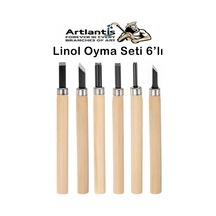 Linol Oyma Seti 6 Parça 1 Paket Linol Oyma Kesme Bıçak Seti 6 Bıçaklı Linolyum Baskı Ahşap Sapl