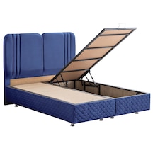 Paul İkili Set, Çift Kişilik Baza Başlık Seti - Lacivert 180 x 200
