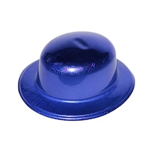 Mavi Renk Hologramlı Plastik Yuvarlak Melon 27x24 Cm 2 Yaş Mavi