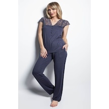 Monamise 18231 Kadın Kısa Kollu Pijama Takımı-lacivert Lacivert Monamise 18231 Kadın Kısa Kollu Pijama Takımı-lacivert Lacivert