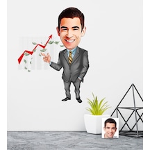 Kişiye Özel Bay Patron Karikatürlü Duvar Sticker 50X70CM 4