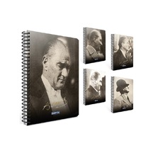 Gıpta Atatürk A4 80 Yaprak Kareli Karton Kapak Spiralli  Defter