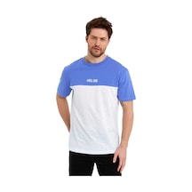 Erkek Bisiklet Yaka Blok Renkli Regular Fit Baskılı Tişört 001