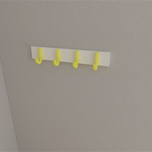 Hepsi3boyutlu Modern Duvar & Kapı Baston Askılık - 4 Adet Sarı J Askılık - Model No : 6 Sarı