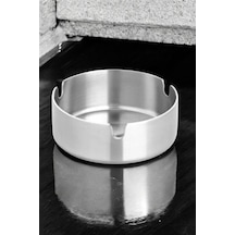 Büyük Boy Paslanmaz Çelik Kül Tablası Krom Skoçlu Küllük 10 Cm 1 Adet Metal Gri Yuvarlak